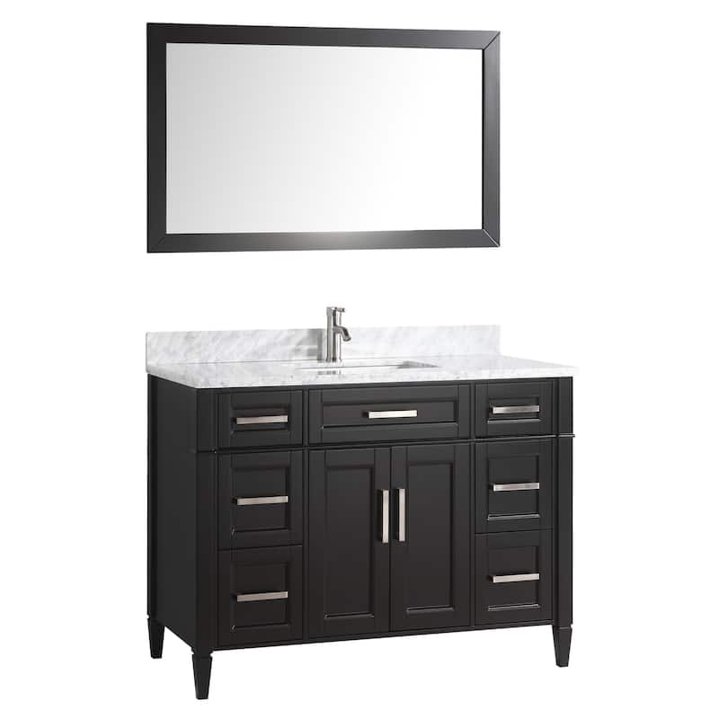 Vanity Art 48-Inch Bathroom Vanity Set with Carrara Marble Top - 22 x 48 x 36 Inches