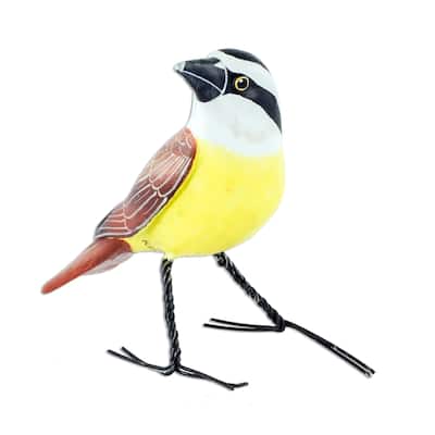 Novica Handmade Great Kiskadee Ceramic Figurine