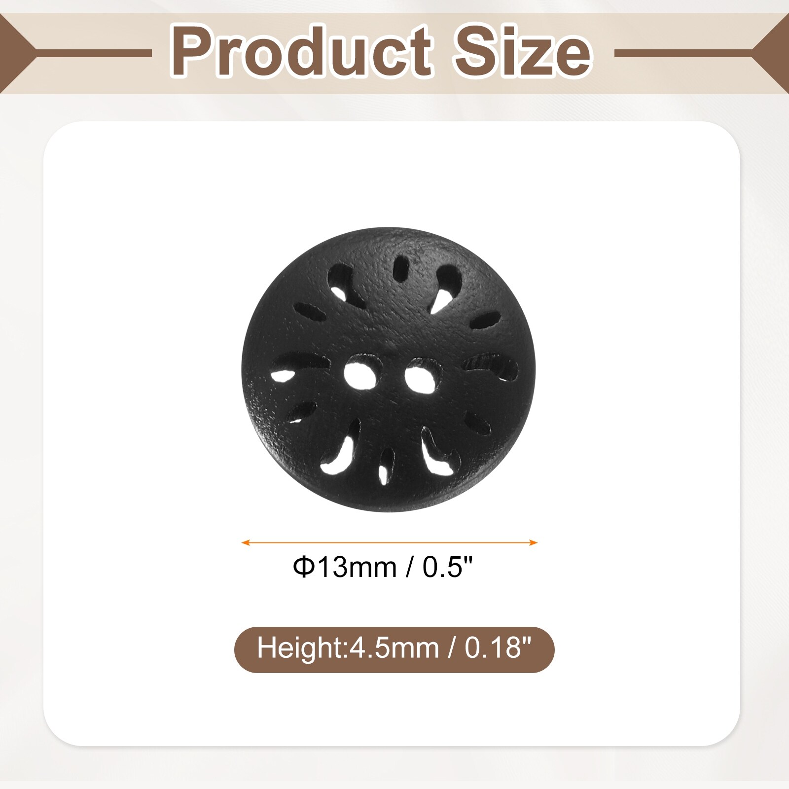 Flower Craft Sewing Button Handmade Wood Replacement Round Buttons for Clothing Decoration