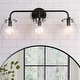 preview thumbnail 12 of 20, Olia Modern Farmhouse Black Bathroom Vanity Light Linear Dimmable Glass Wall Sconces 22"/3-Light
