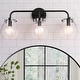 preview thumbnail 1 of 18, Olia Modern Farmhouse Bathroom Vanity Light Black Glass Wall Sconces