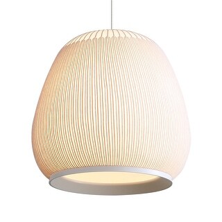 Golden Lighting Tela Integrated LED 18in Pendant in Sand Yellow - Beige