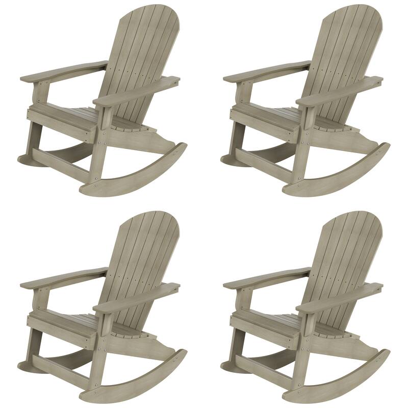 Vineyard HIPS Outdoor Eco-Friendly All Weather Seashell Rocking Adirondack Chairs (Set of 4)