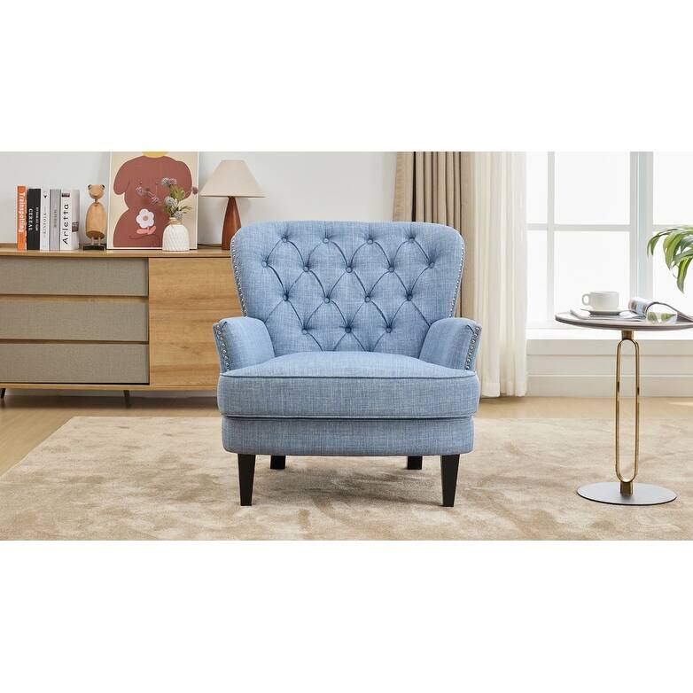 Vintage Lounge Chair with Nailhead Trim