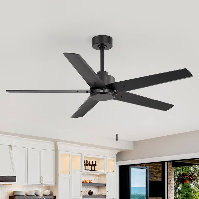 52" Indoor Traditional 5-Blade Ceiling Fan No Light with Pull Chain