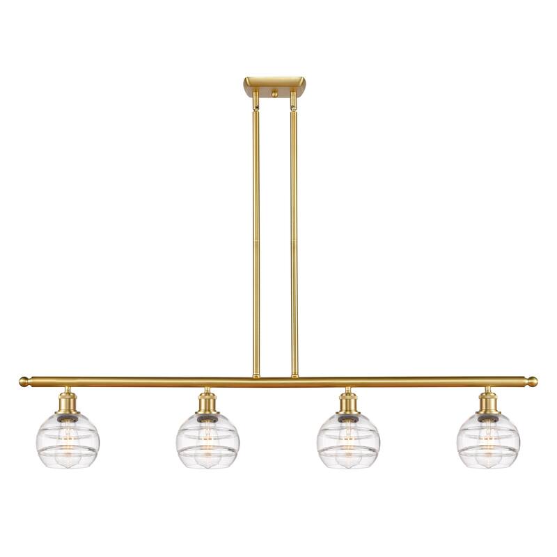 Innovations Lighting 516-4I-8-48 Rochester Linear Rochester 4 Light - Satin Gold / Clear
