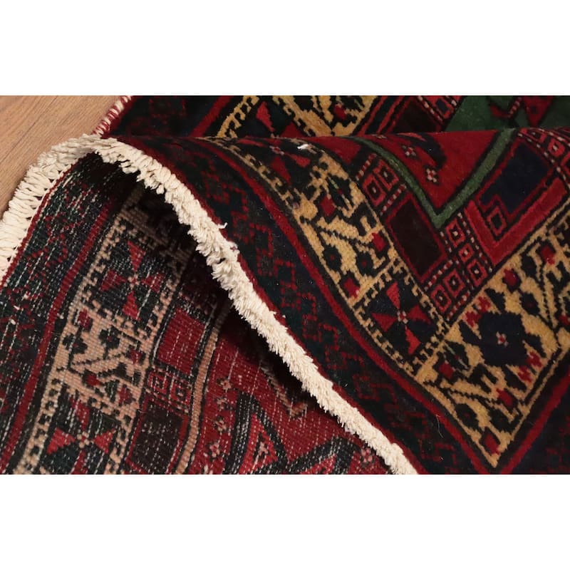 Hand Knotted Oriental 100% Wool Carpet Traditional Geometric Green Ardebil Runner Rug - 11' 2'' X 3' 4''