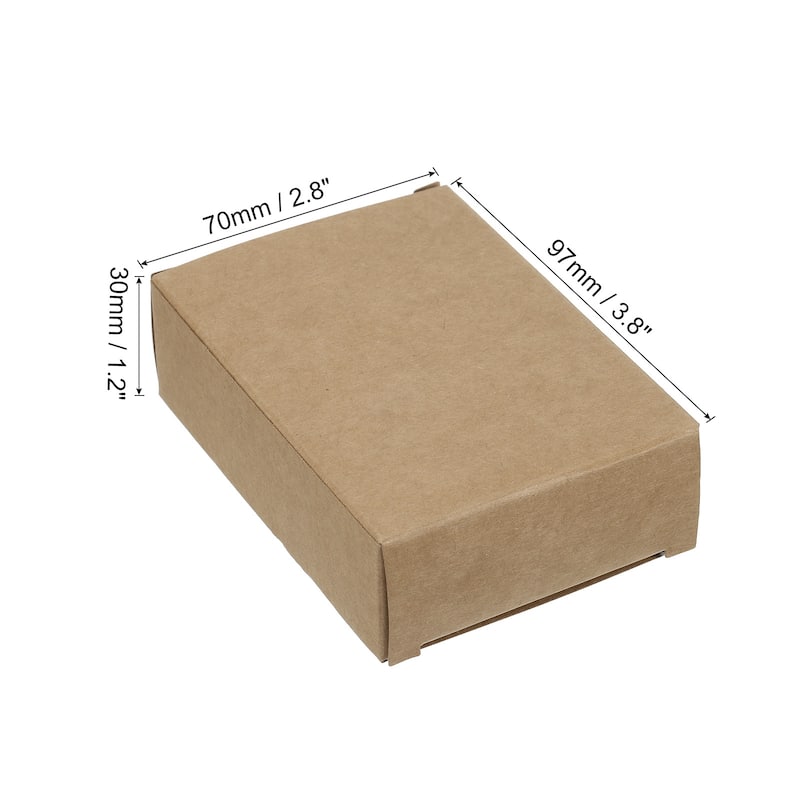 4"x3"x1" Paper Soap Box, 30 Pack Soap Boxes Rectangle - Brown