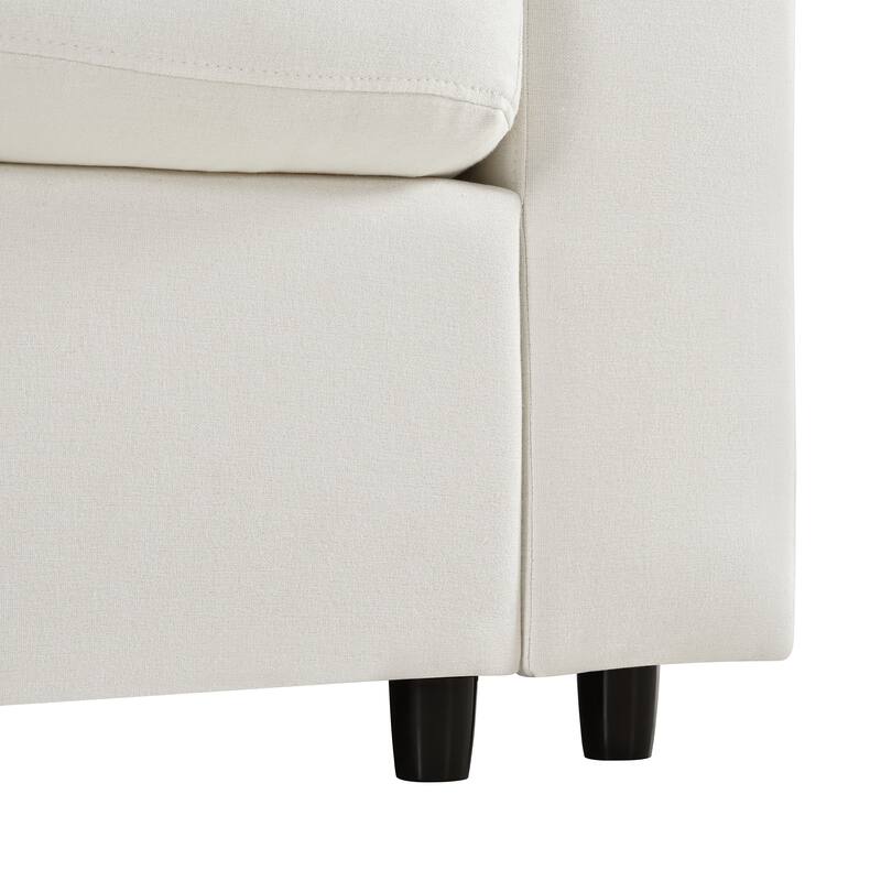 U-Shaped Modular Design Chenille Fabric Sectional Sofa with 2 Movable Ottomans