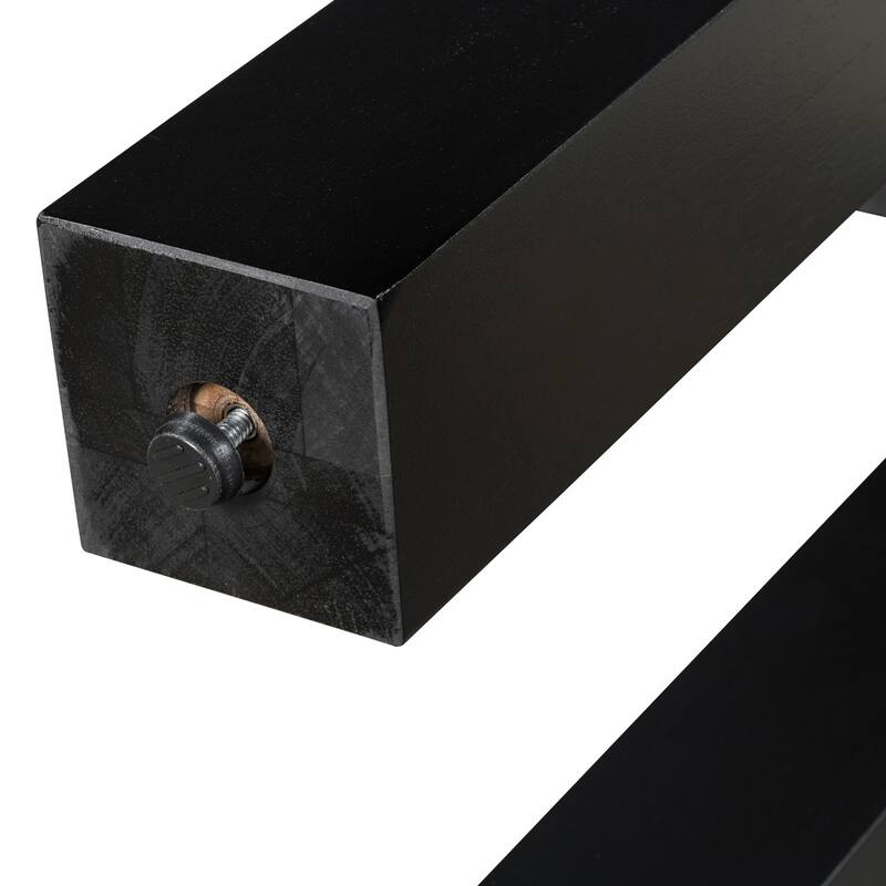 47.25 Inches Wooden Rustic Minimalist Console Table, with Hidden Drawer and Side Power Outlet