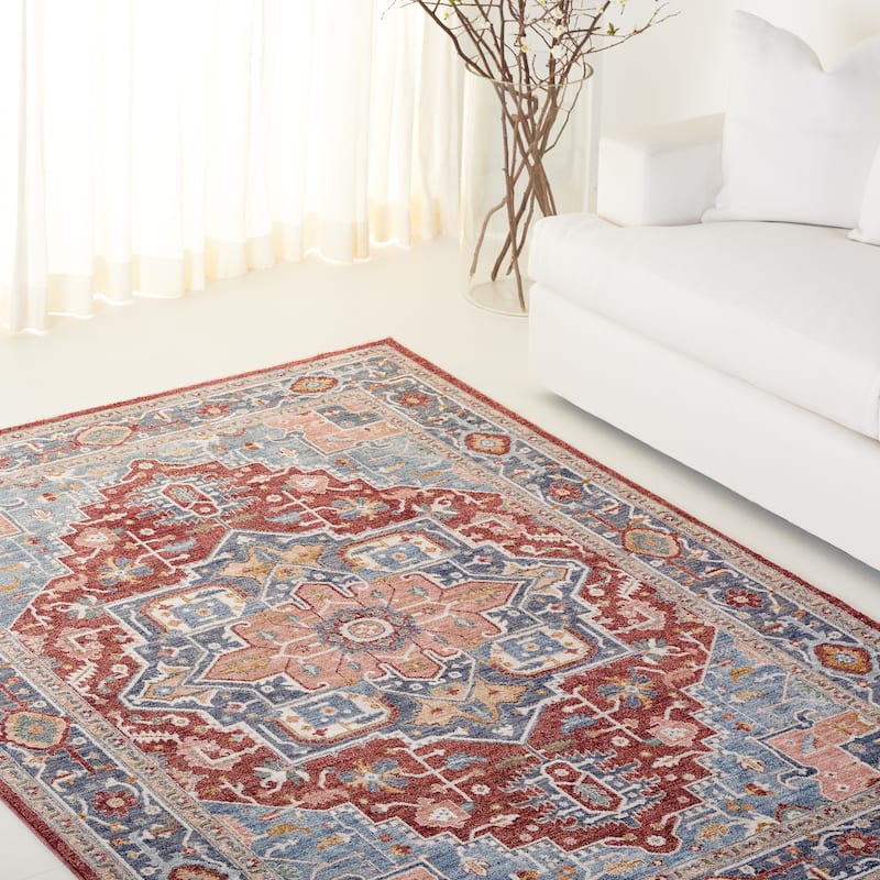 Lauren Ralph Lauren Gieze Transitional Rug - 8' x 10' - Blue/Red Ivory
