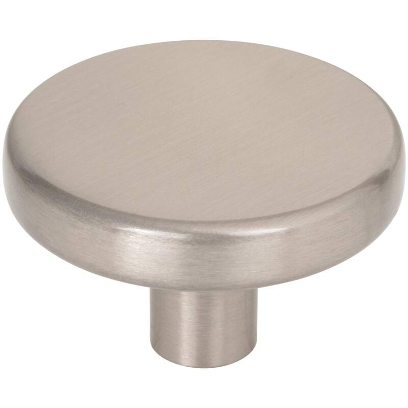 Elements 105L Gibson 1-5/8" Round Flat Disc Modern Mushroom Cabinet / - Satin Nickel