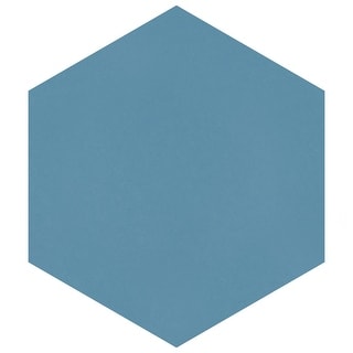 Merola Tile Textile Basic Hex Niagara 8-5/8" x 9-7/8" Porcelain Floor ...