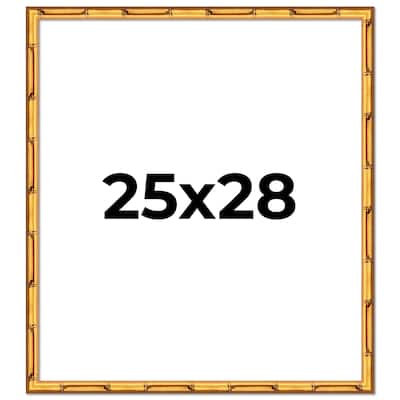 25x28 Frame Gold Bamboo Solid Wood Picture Frame | 1 Inch Moulding