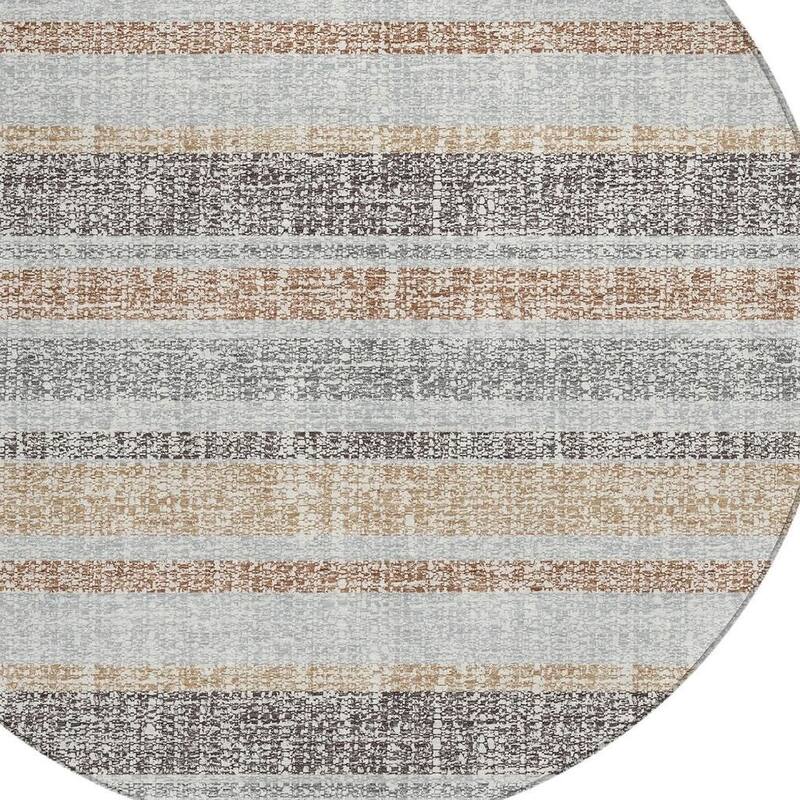HomeRoots Striped Transitional Rectangle Outdoor Rug