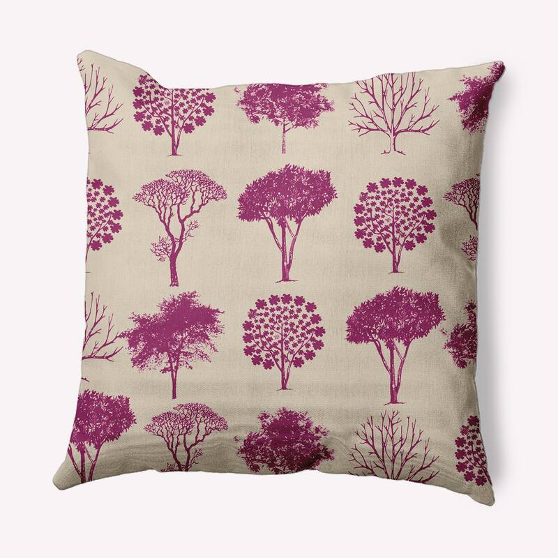 Field of Trees Decorative Throw Pillow - 20" x 20" - Dusty Rose/Taupe