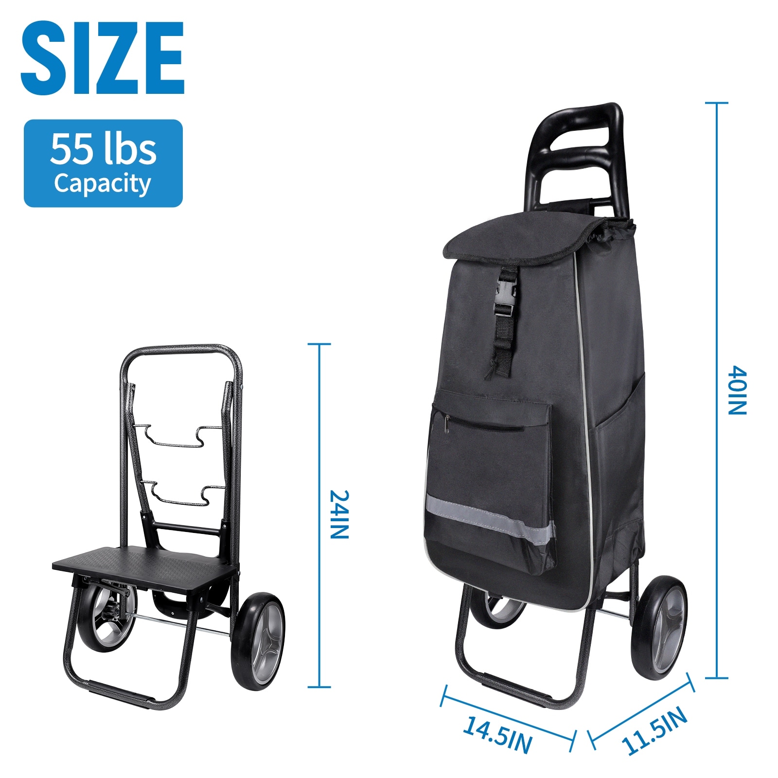 Trolley Dolly Trolley Bag, Foldable Shopping Cart for Groceries