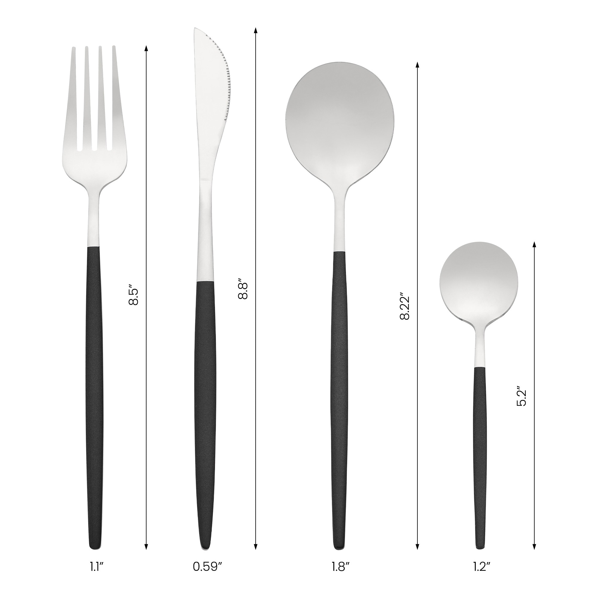 16 Pcs Silverware Set, Stainless Steel Flatware Set, Mirror Polished Cutlery Set, Serving Set for Kitchen Eating Tableware