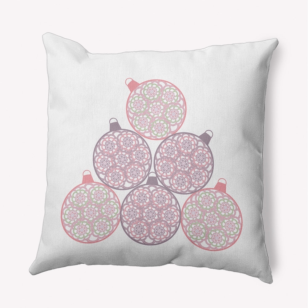 Fancy Ornament Stack Christmas Accent Pillow