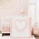 preview thumbnail 1 of 1, Lambs & Ivy Sweetheart Pink/Gold/White Confetti Hearts Nursery 3-Piece Baby Crib Bedding Set