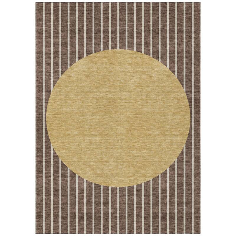 HomeRoots Striped Transitional Rectangle Outdoor Rug