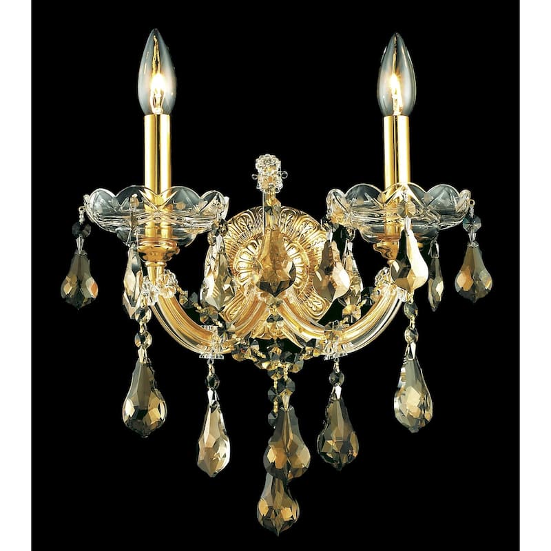 Fleur Illumination 2 light Gold Wall Sconce - Gold/royal cut crystals(golden teak)
