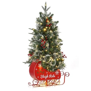 Pre-Lit 3ft Christmas Tree with Led Lights with Realistic Spruce Tips ...
