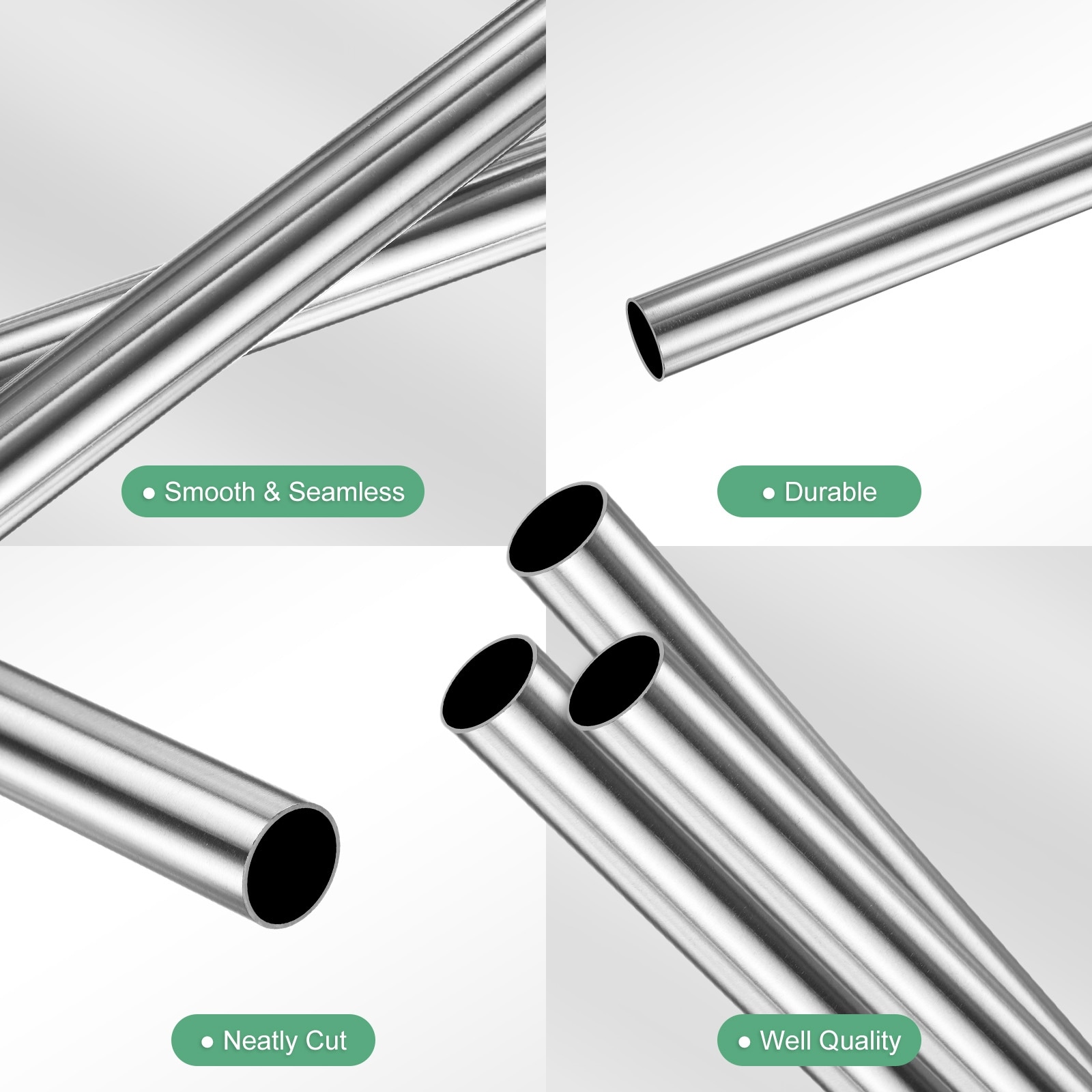 304 Stainless Steel Tube, Seamless Stainless Steel Tubing for Construction/DIY Crafting - Silver