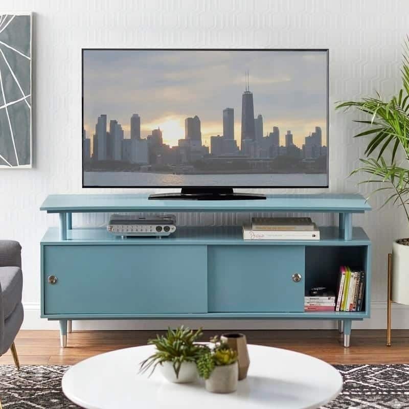 Simple Living Margo Mid-Century Modern Wood TV Stand - On Sale
