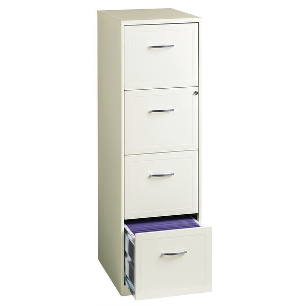 White Letter Space Solutions 19537 4 Drawer File Cabinet 