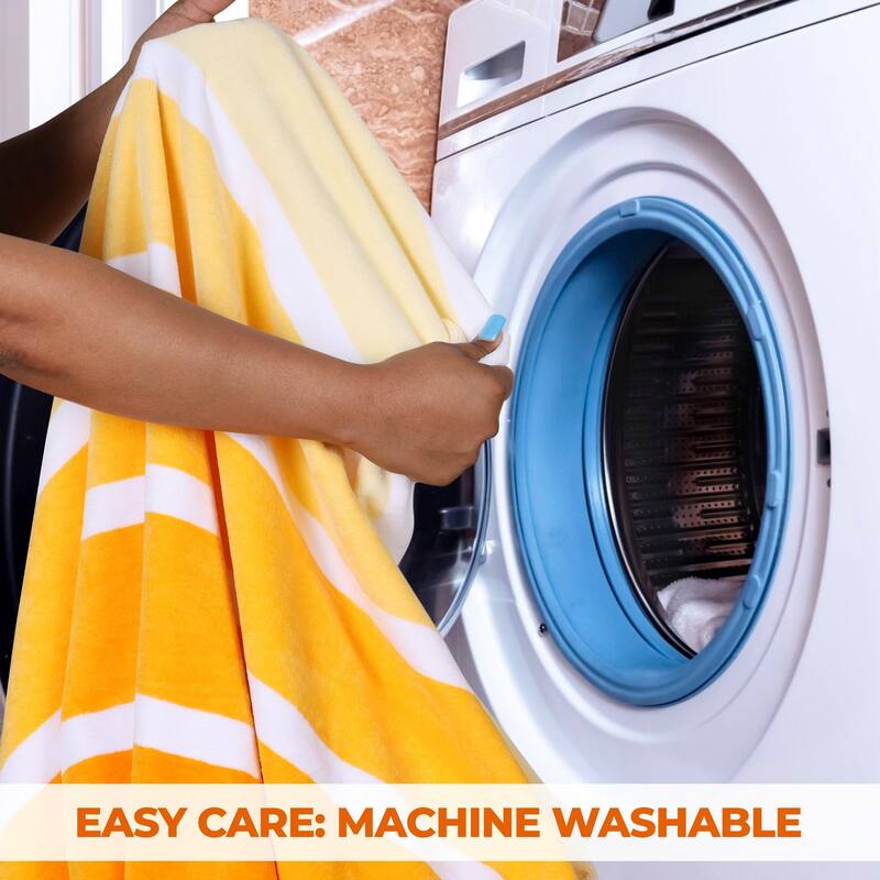 Superior Faded Stripes Cotton Velour Quick-Dry Oversized Beach Towel