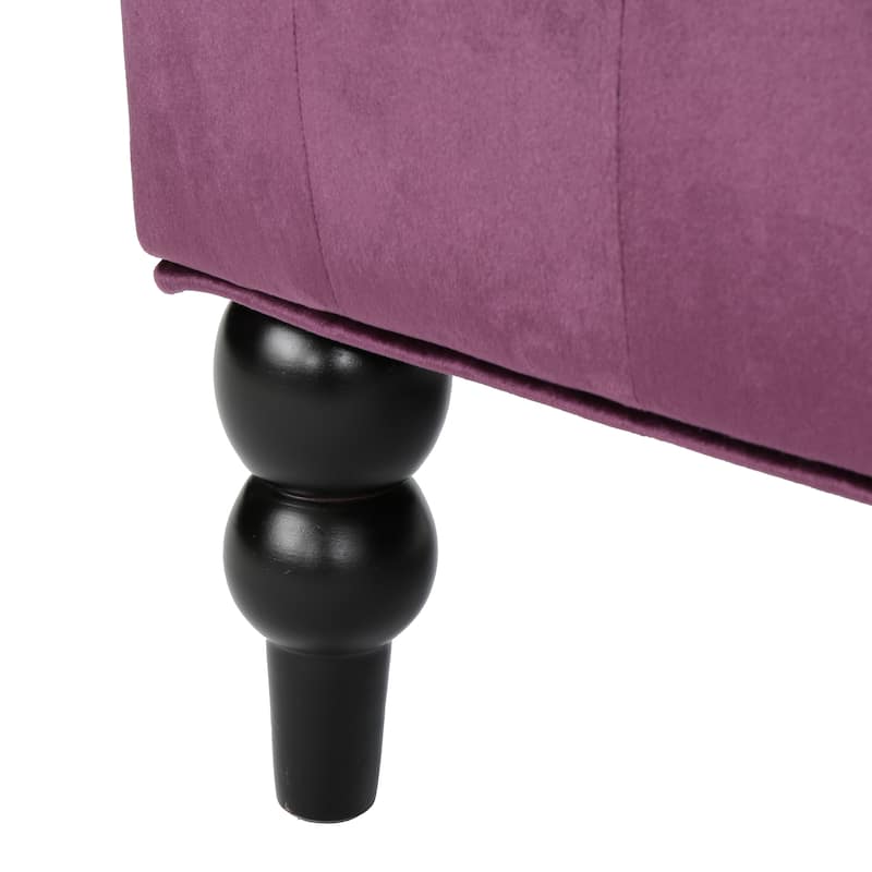 50.25" Velvet Button Tufted High Wingback Loveseat Sofa with Wood Legs for Living Room