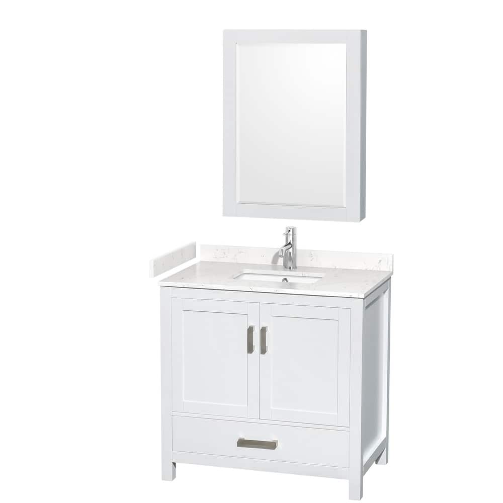 Wyndham Collection Sheffield 36" Single Bathroom Vanity, Carrara