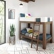 preview thumbnail 8 of 11, Max and Lily Mid-Century Modern Twin over Twin Bunk Bed White/Walnut