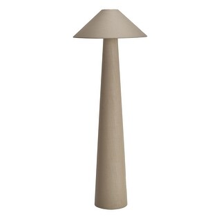 Linen Floor Lamp with Shade and Inline Foot Switch
