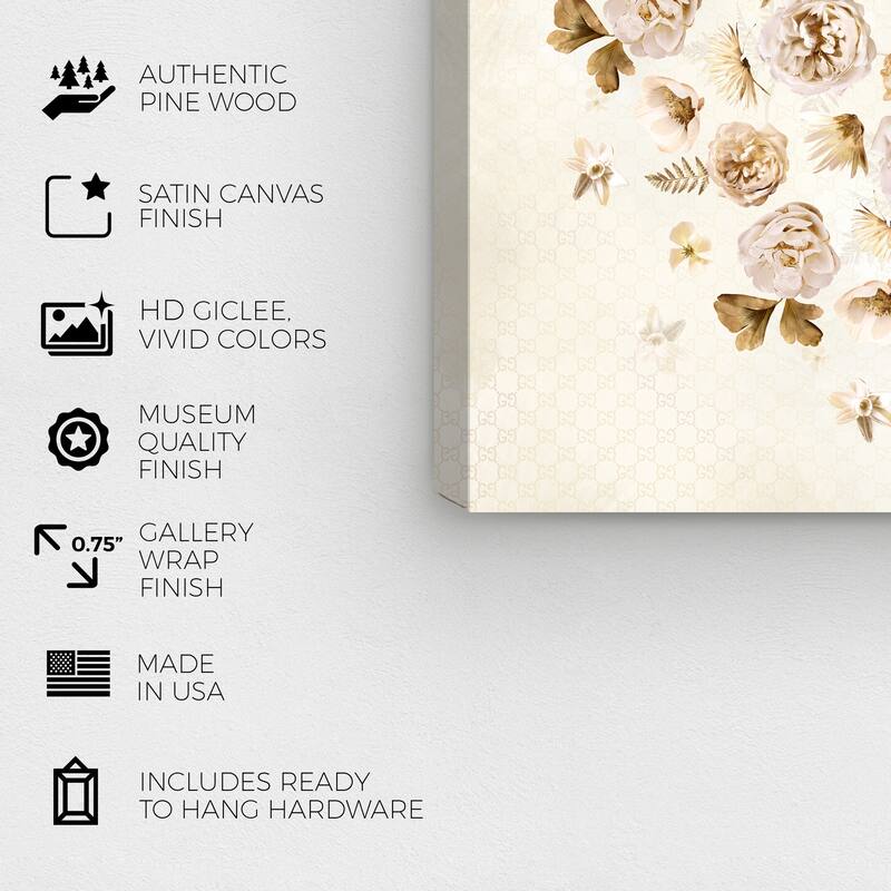 Wynwood Studio Canvas Floral and Botanical Floral Mandala White and Cream White Traditional Wall Art Canvas Print