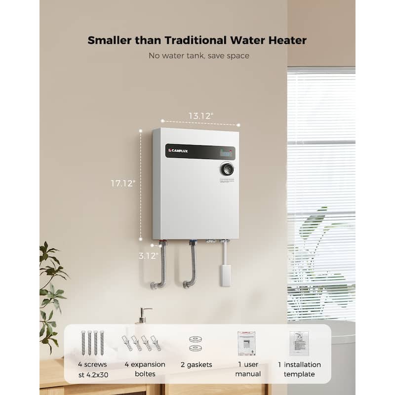 CAMPLUX 5.3 GPM 27kW Tankless Electric Water Heater