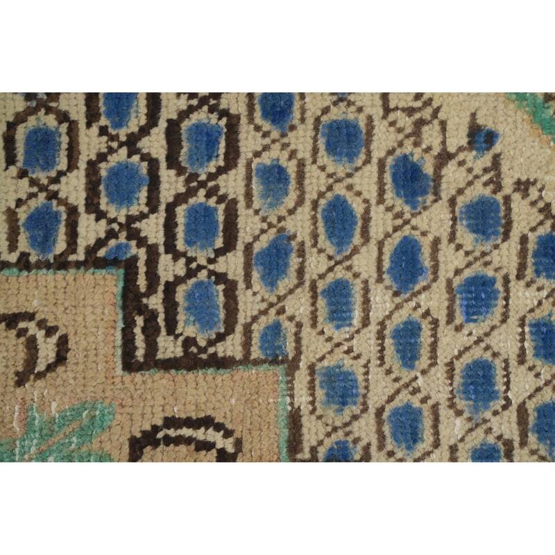 Hand Knotted Oriental 100% Wool Carpet Traditional Medallion Brown Tabriz Area Rug - 6' 2'' X 3' 4''