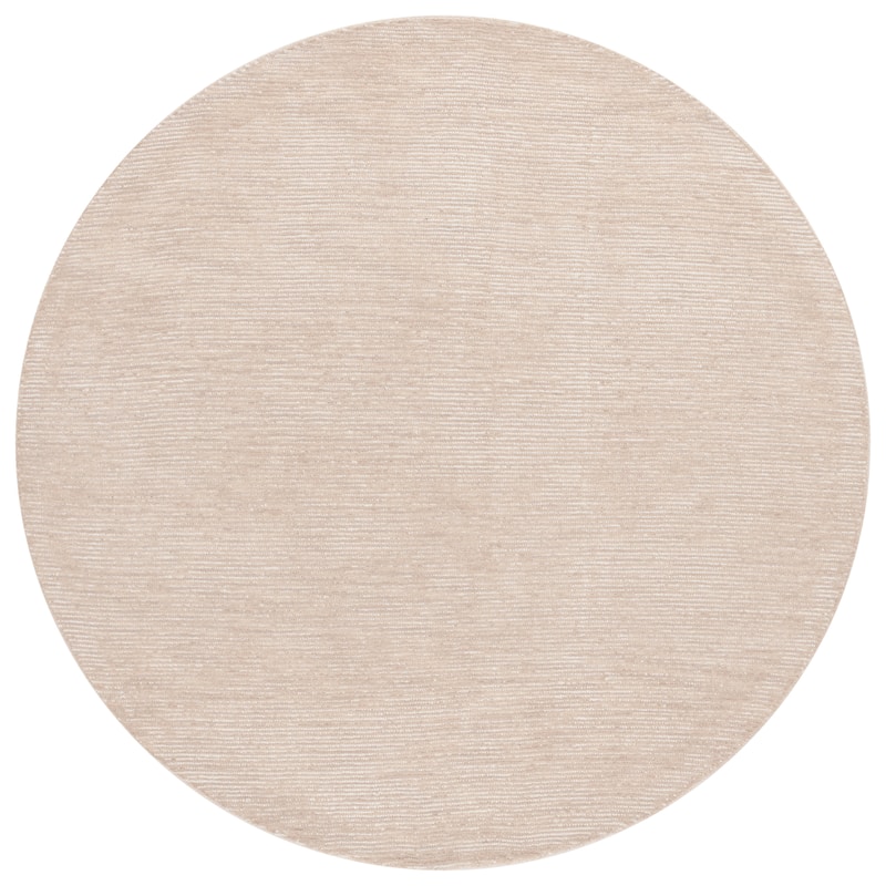 SAFAVIEH Handmade Ebony Sora Wool Rug - 6' Round - Beige/Ivory