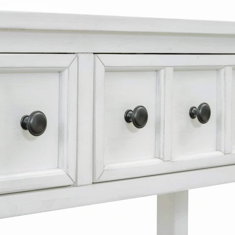 Rustic Entryway Console Table(Antique White)