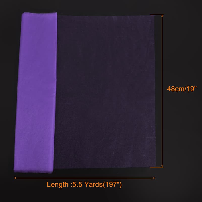 19" by 5.5 Yard Tulle Fabric Backdrop Curtains for Decor Wedding - Purple