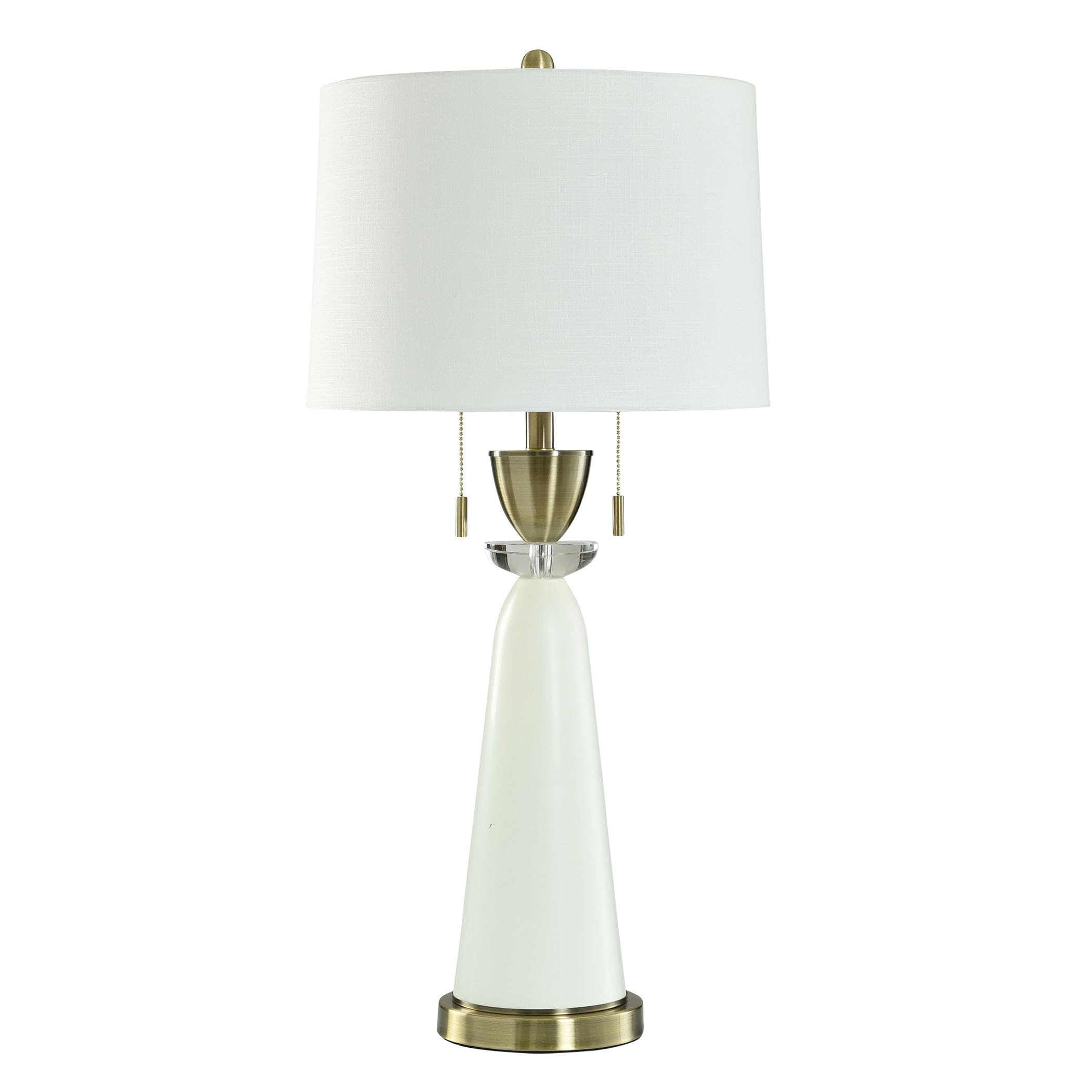StyleCraft Focus White - Gold Steel Table Lamp - White Shade