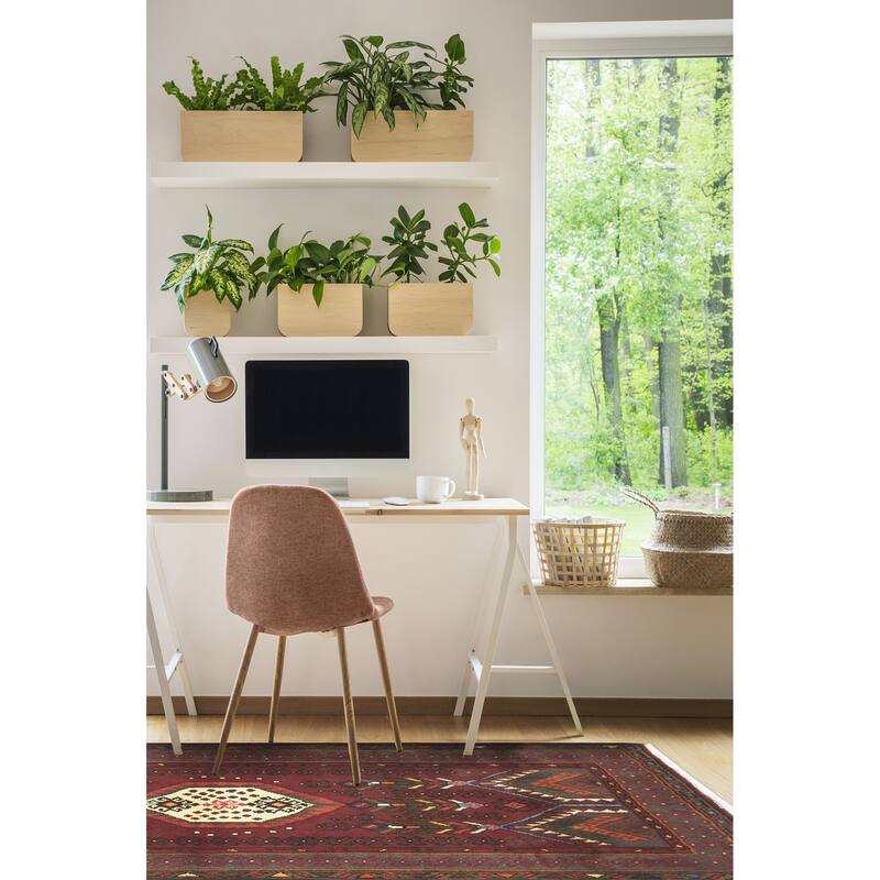 ECARPETGALLERY Hand-knotted Andelz Dark Red Wool Rug - 3'5 x 5'2