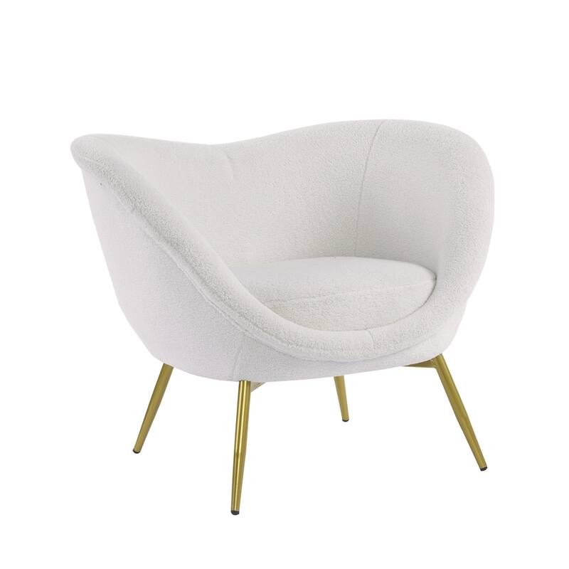 Lounge Chair for Bedroom with Gold Metal Legs