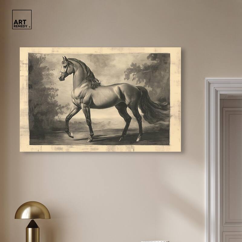 Sketch of a Stallion Canvas by Art Remedy, Gallery Wrapped