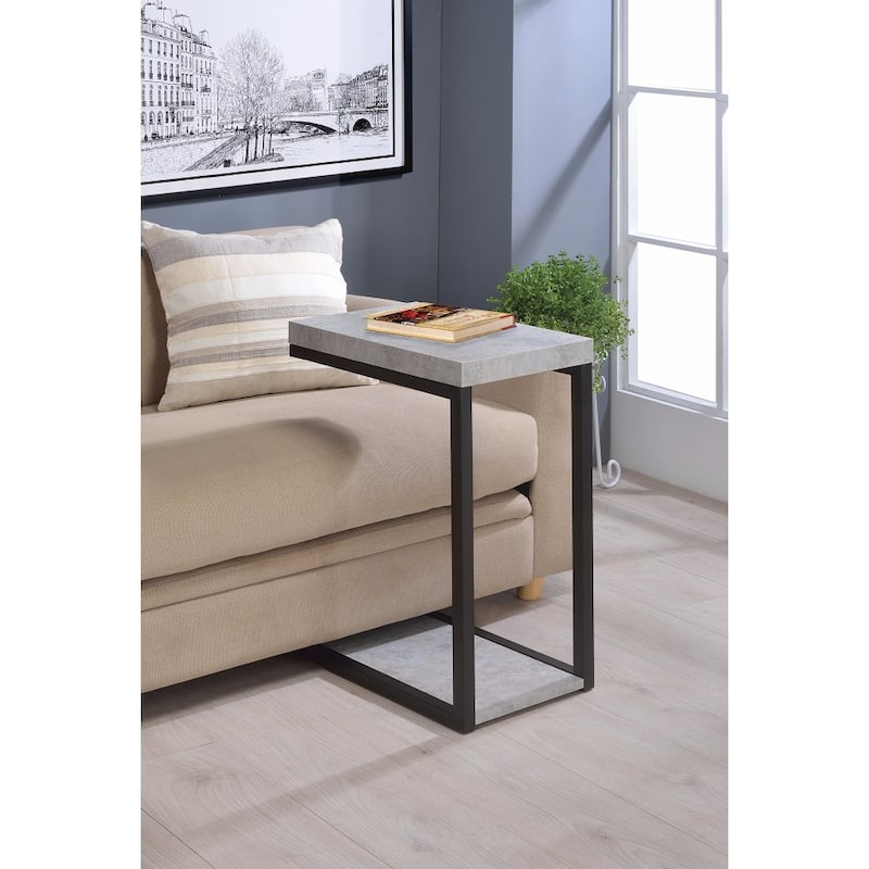 Industrial Faux Cement Designed Snack Table - 25.25 H x 11.5 W x 17.75 L Inches
