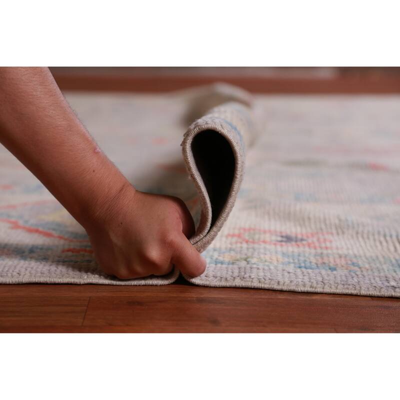 Hand Knotted Oriental 100% Wool Carpet Transitional All-Over Purples Oushak Area Rug - 12' 9'' X 8' 11''