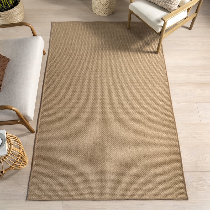 Nuloom Ainara Solid Handmade Jute Area Rug - 5' x 8' - Natural