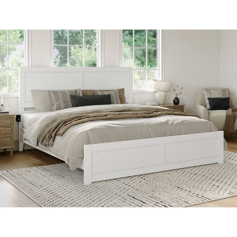 Canyon Foundation Bed Frame with Matching Footboard - White - King