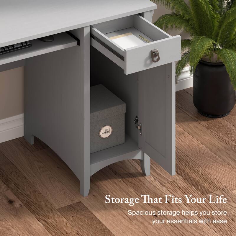 Bush Furniture Salinas Small Computer Desk with Storage Hutch